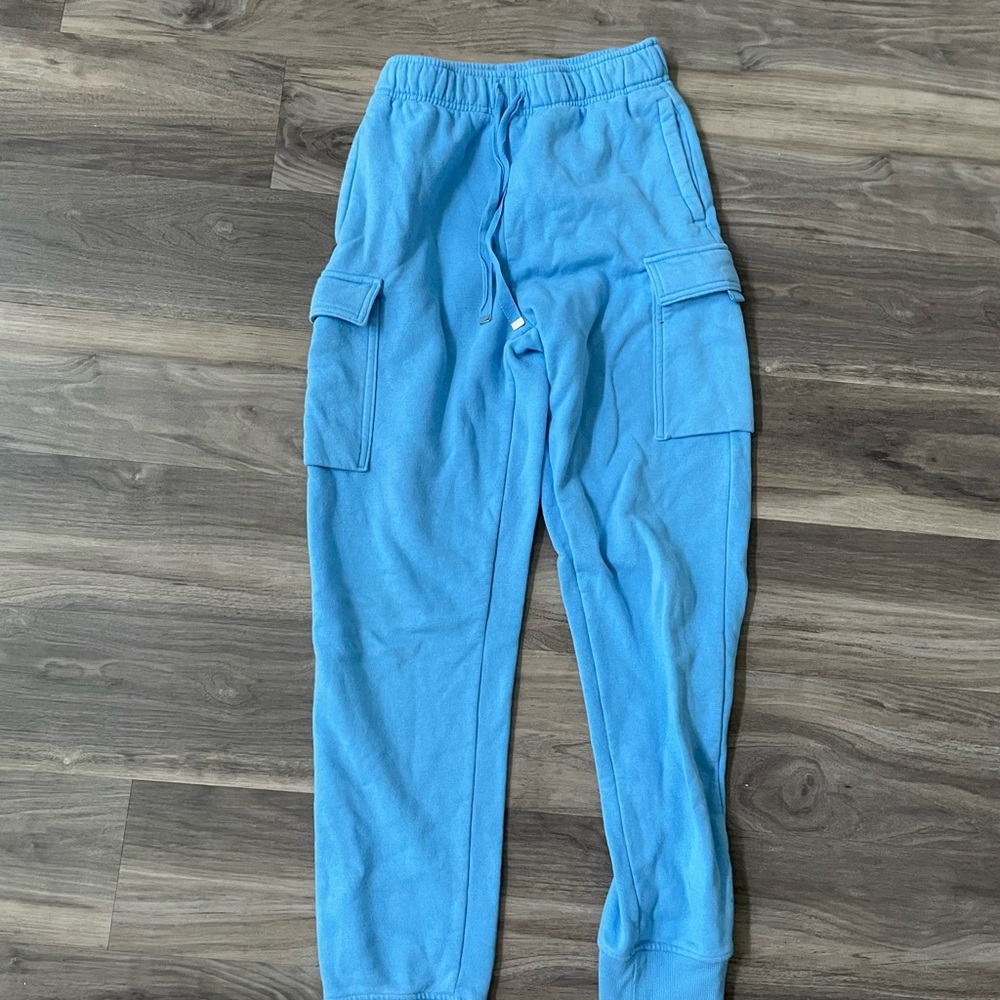 Blue Relaxed Fit Joggers with Elastic Waistband